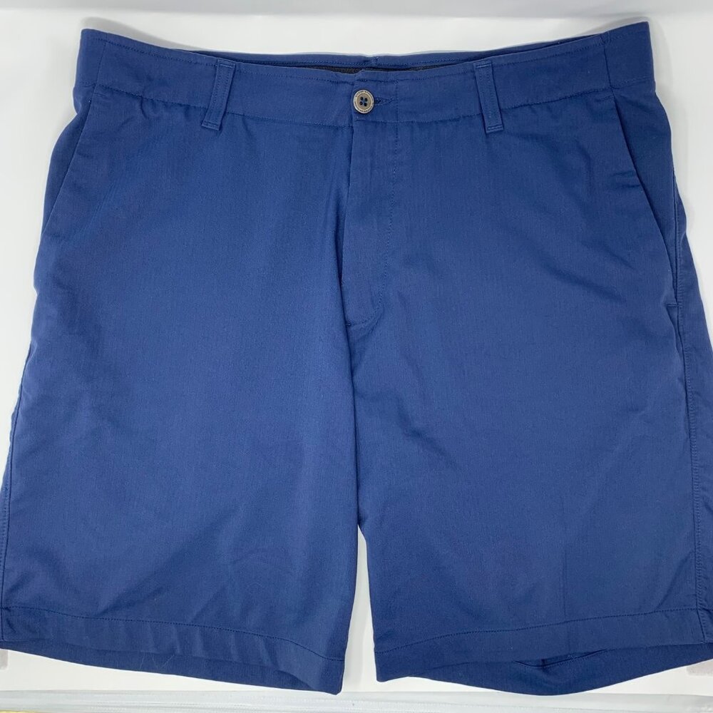 Under Armour Blue Flat Front Stretch Golf Men's Shorts Size 36‎